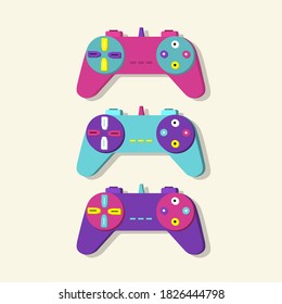 Joystick retro console game 90's. Vector illustration.