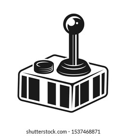 Joystick for retro console vector monochrome isolated illustration