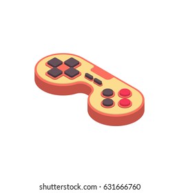 Joystick retro Isometry isolated. Gamepad Game console 8 bit. Retro Video game controller
