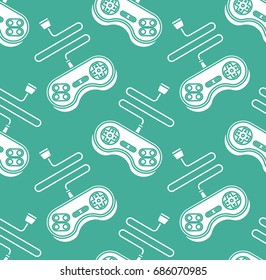 Joystick seamless pattern. Gamepad ornament. VideoGame Controller Texture
