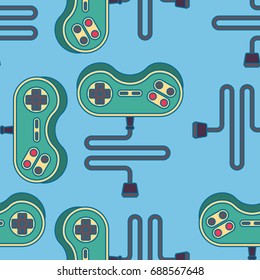 Joystick seamless pattern. Gamepad ornament. VideoGame Controller Texture
