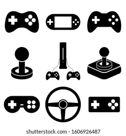 Joystick set icon, logo isolated on white background