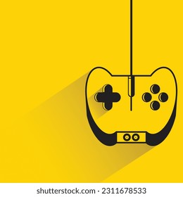 joystick with shadow on yellow background