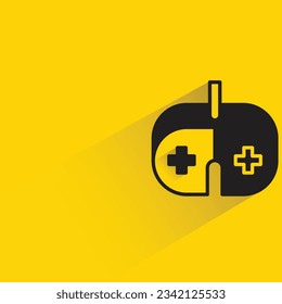 joystick con sombra sobre fondo amarillo