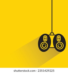 joystick with shadow on yellow background