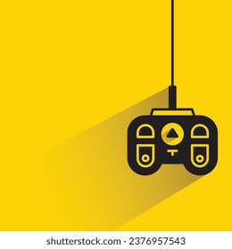 joystick con sombra sobre fondo amarillo