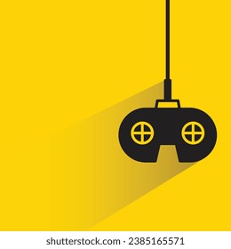 joystick with shadow on yellow background