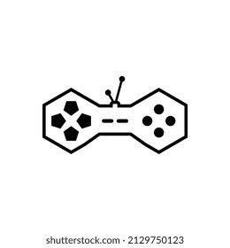joystick shaped game icon vector illustration
