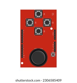 Joystick Shield Vector Illustration - A high-quality vector graphic representation of a joystick shield, ideal for graphic designers