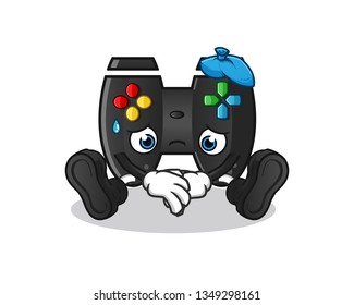 joystick sick mascot vector cartoon illustration