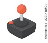 Joystick Sign Emoji Icon Illustration. Retro Gamer Vector Symbol Emoticon Design Clip Art Sign Comic Style.
