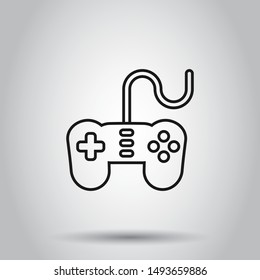 Joystick sign icon in flat style. Gamepad vector illustration on isolated background. Gaming console controller business concept.