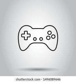 Joystick sign icon in flat style. Gamepad vector illustration on isolated background. Gaming console controller business concept.