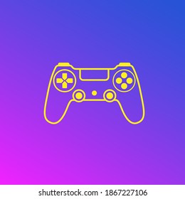 Joystick sign icon in flat style. Gamepad vector illustration on white isolated background. Gaming console controller business concept.
