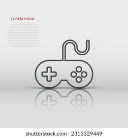 Joystick sign icon in flat style. Gamepad vector illustration on white isolated background. Gaming console controller business concept.