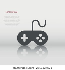 Joystick sign icon in flat style. Gamepad vector illustration on white isolated background. Gaming console controller business concept.