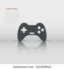 Joystick sign icon in flat style. Gamepad vector illustration on white isolated background. Gaming console controller business concept.