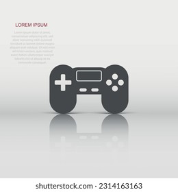 Joystick sign icon in flat style. Gamepad vector illustration on white isolated background. Gaming console controller business concept.