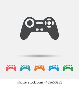 Joystick sign icon. Video game symbol. Graphic element on white background. Colour clean flat game joystick icons. Vector