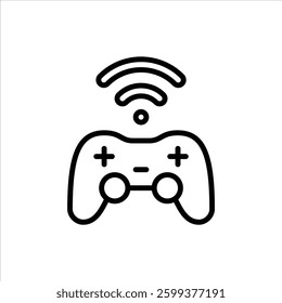 Joystick Signal outline icon. gaming line illustration.
