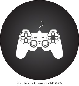 Joystick simple icon on colorful round background