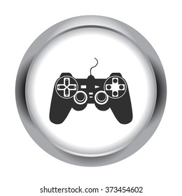 Joystick simple icon on colorful round background