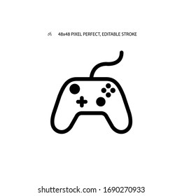 Joystick simple line icon vector illustration. Editable stroke. 48x48 Pixel Perfect.