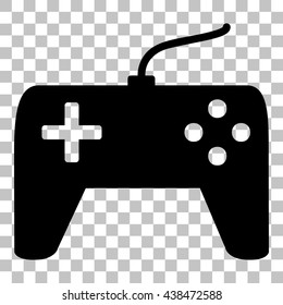 Joystick simple sign. Flat style black icon on transparent background.