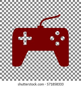 Joystick simple sign. Maroon icon on transparent background.
