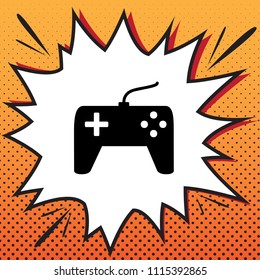 Joystick simple sign. Vector. Comics style icon on pop-art background.