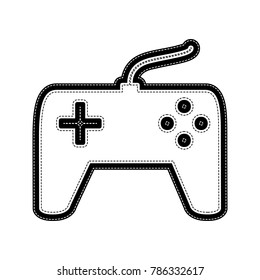 Joystick simple sign. Vector. Flat style black icon on white.