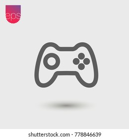 Icono de vectores simple de joystick. Emblema vectorial aislado en fondo gris. Pictograma del vector