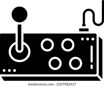 joystick solid glyph vector illustration