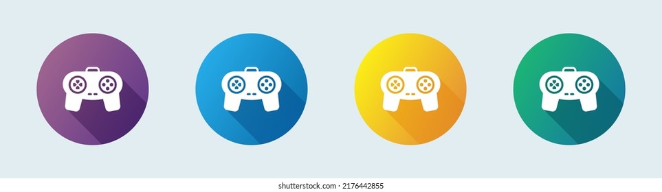 Joystick solid icon in flat design style. Game console sign vector illustration.