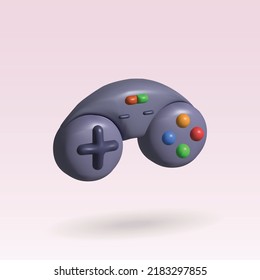 joystick vector 3d icon. gamepad 3d illustration.