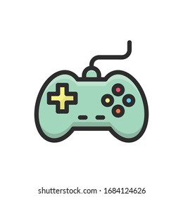 Ilustración de estilo de icono de contorno rellenado por el vector de joystick.