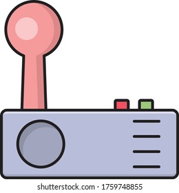 joystick vector flat color icon 