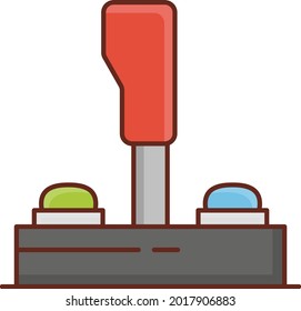 joystick vector flat color icon