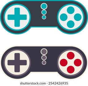 Joystick, Vektorsymbol, flach. Videospiel-Controller. Drahtloser Gamepad zur Darstellung der Spielkonsole.