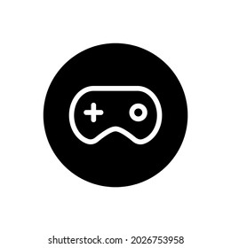 Joystick vector glyph icon . Filled circular