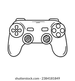 Icono vectorial Joystick en estilo doodle. Símbolo de diseño simple. Objeto de caricatura dibujado a mano aislado sobre fondo blanco.
