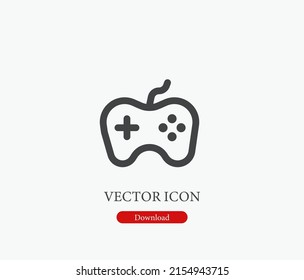 Joystick vector icon. Editable stroke. Symbol in Line Art Style for Design, Presentation, Website or Mobile Apps Elements, Logo. Gamepad symbol illustration. Pixel vector graphics - Vector