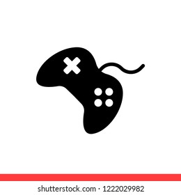 Joystick vector icon, game console symbol. Simple, flat design for web or mobile app