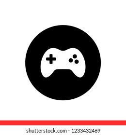 Joystick vector icon, game console symbol. Simple, flat design for web or mobile app