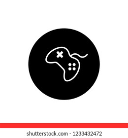 Joystick vector icon, game console symbol. Simple, flat design for web or mobile app
