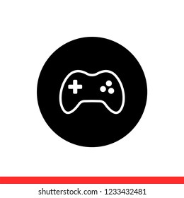 Joystick vector icon, game console symbol. Simple, flat design for web or mobile app