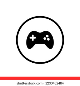 Joystick vector icon, game console symbol. Simple, flat design for web or mobile app