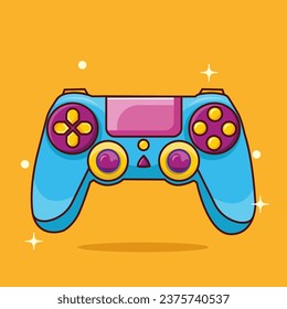 Joystick Vector Icon Illustration. game console  Icon Concept Orange Isolated. Flat Cartoon Style Suitable for Web Landing Page, Banner, Flyer, Sticker, Card, Background