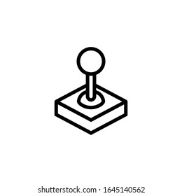 Joystick vector icon in outline, linear style isolated on white background