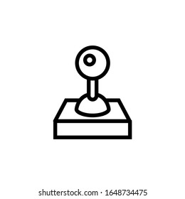 Joystick vector icon in outline, linear style isolated on white background
